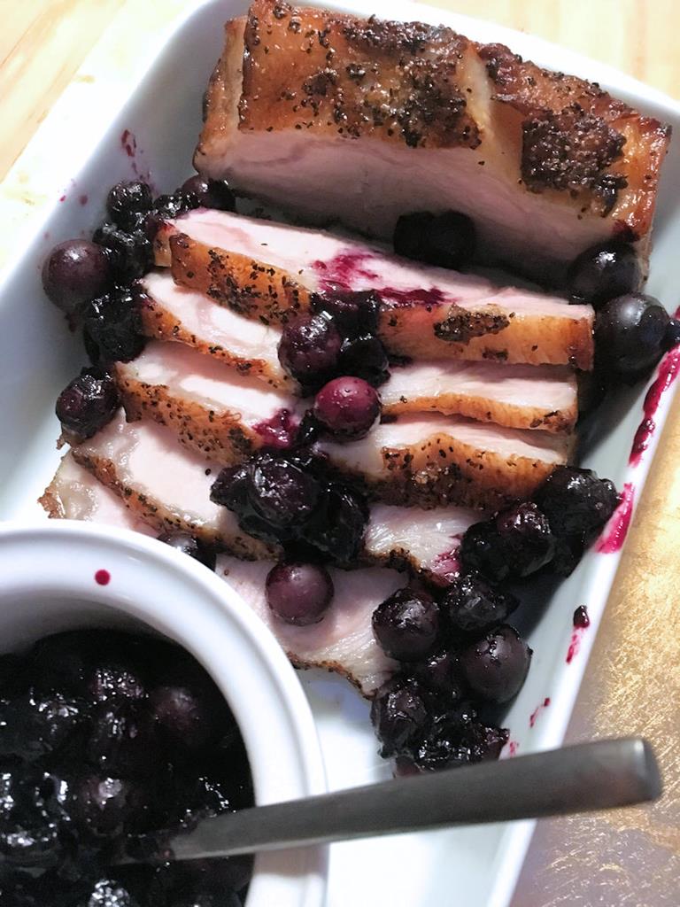 Pork Loin With Blueberry Sauce Recipe Cuisine Fiend